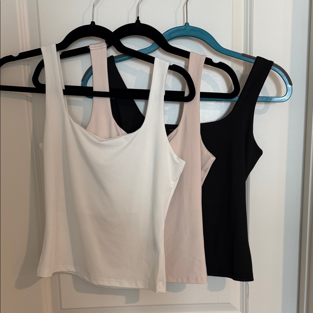 Women’s Scoop Neck Tank Top - White, Blush, Black